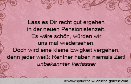 Spruche Zum Ruhestand Pensionierung Abschiedsspruche Kollegen