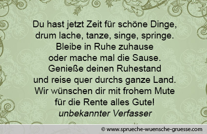 Zitate Gedichte Ruhestand Rente Leben Zitate