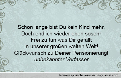 Ruhestand freundin zum sprüche 20 Lustige